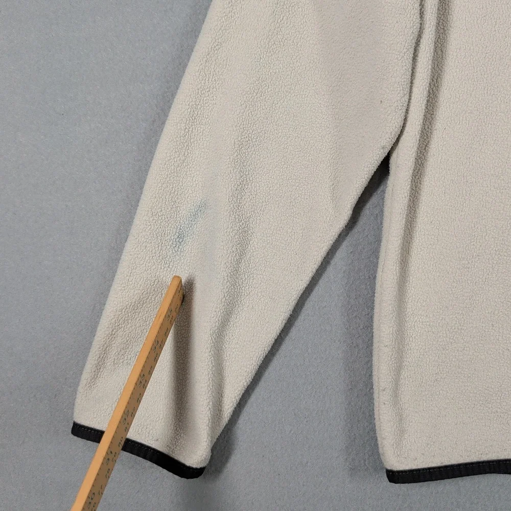 The North Face Mens Quarter‎ Zip Fleece Pullover Cream Black Large Sweatshirt